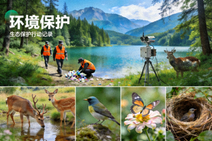 环境保护纪录片画面 - 美丽自然风光与生态保护