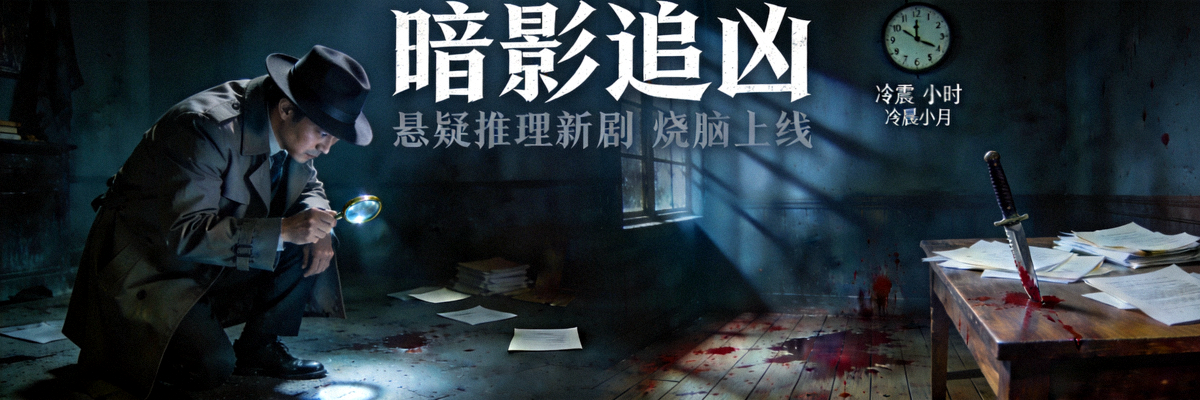 悬疑推理剧集宣传图 - 神秘侦探与犯罪现场